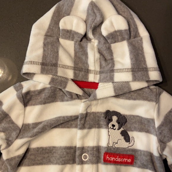 Carter’s Hooded Fleece Coverall with Snaps - Picture 2 of 4